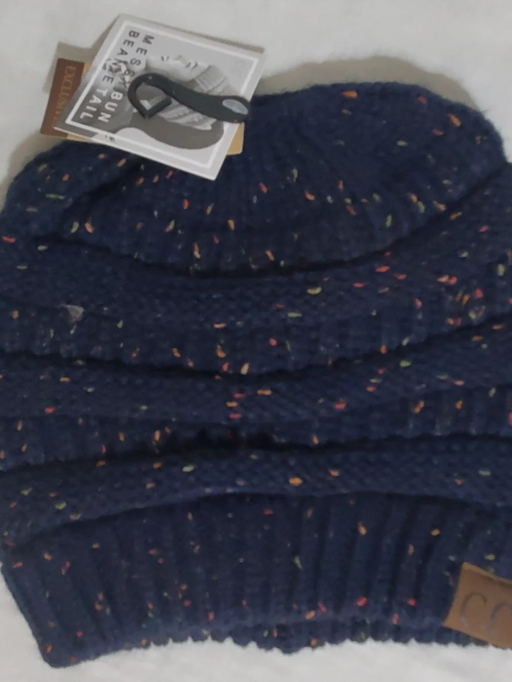 Women's Navy Speckled Knit Sweater